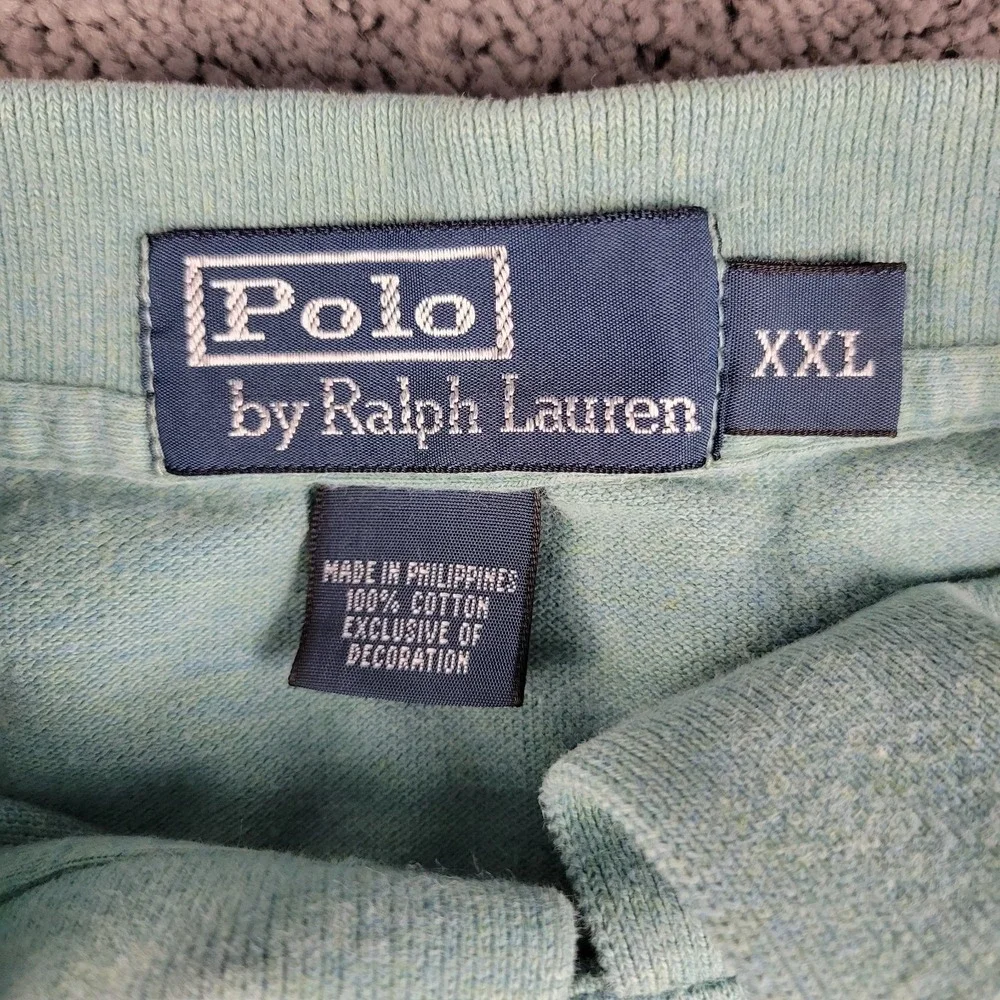 Polo Ralph Lauren Shirt Mens 2XL Green Short Sleeve Knit Polo Collared‎ Preppy
